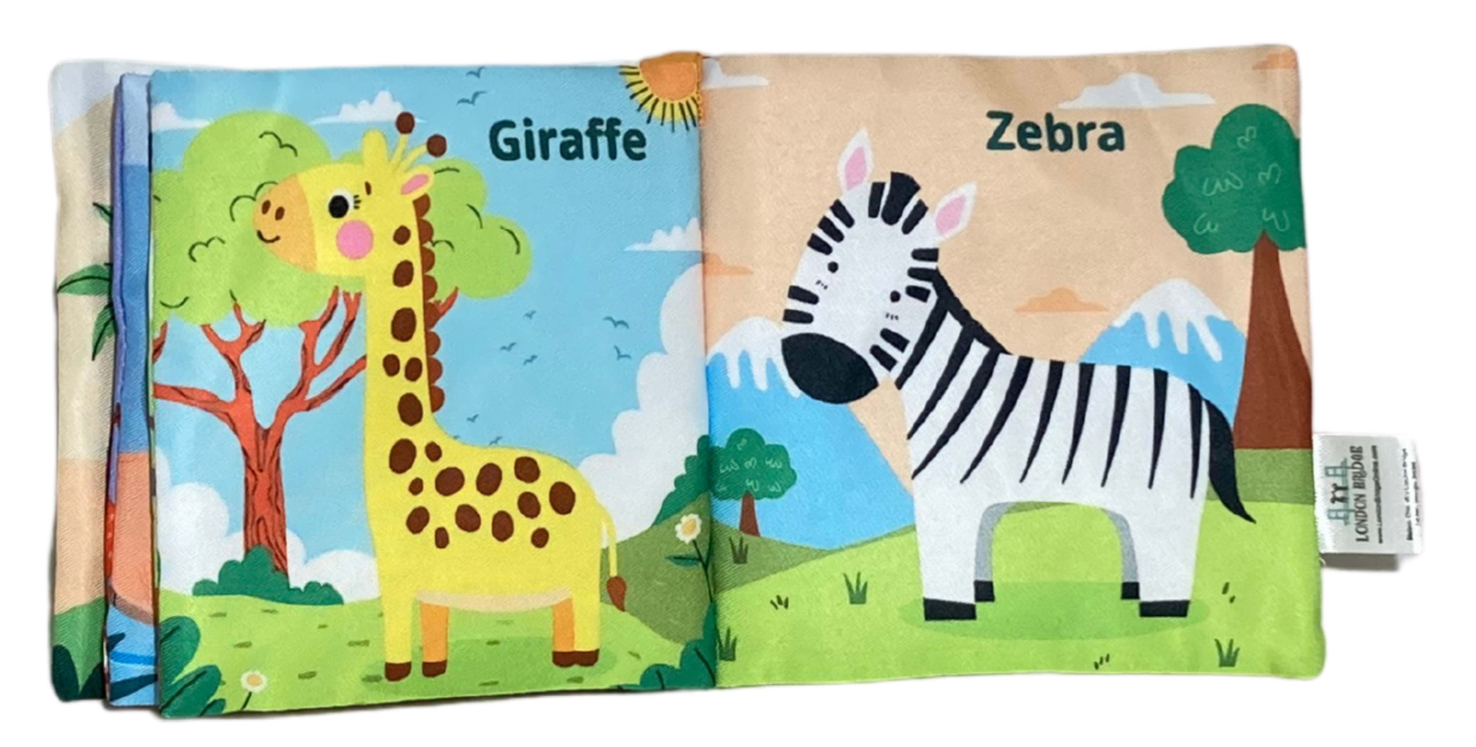 London Bridge & Maison Chic - Vente Livre pour bébés et tout-petits (jusqu'à 2 ans) - Recharge de livres en tissu avec anneau de dentition3