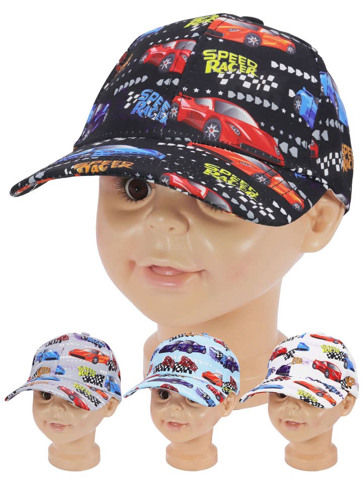 Kids Speed Racer Velcro Back Baseball Cap for wholesale by Cap Zone