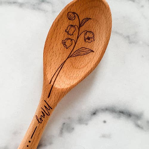 Wood & Ash - Wholesale Kitchen Spoon - Birth Flower Wooden Cooking Spoons4