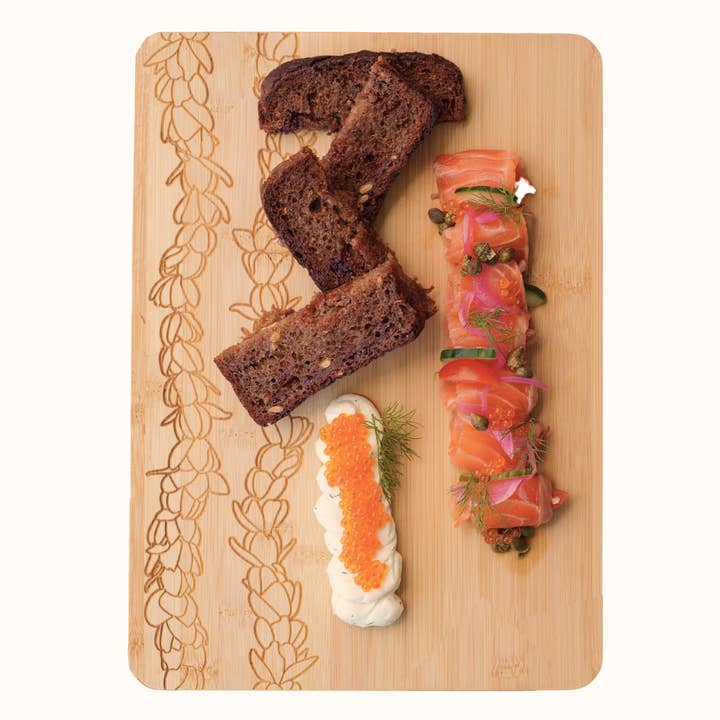 Medium Pīkake Lei Bamboo Charcuterie Board (No Handle) for wholesale by Lahaʻole Designs