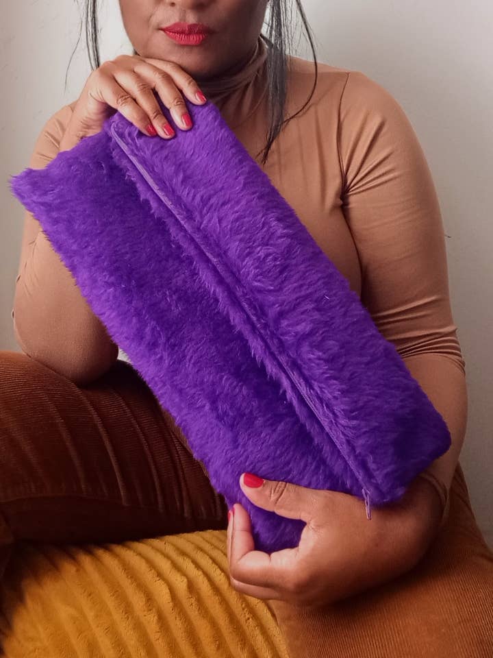 Large Faux Fur Clutch for wholesale by NKHenry