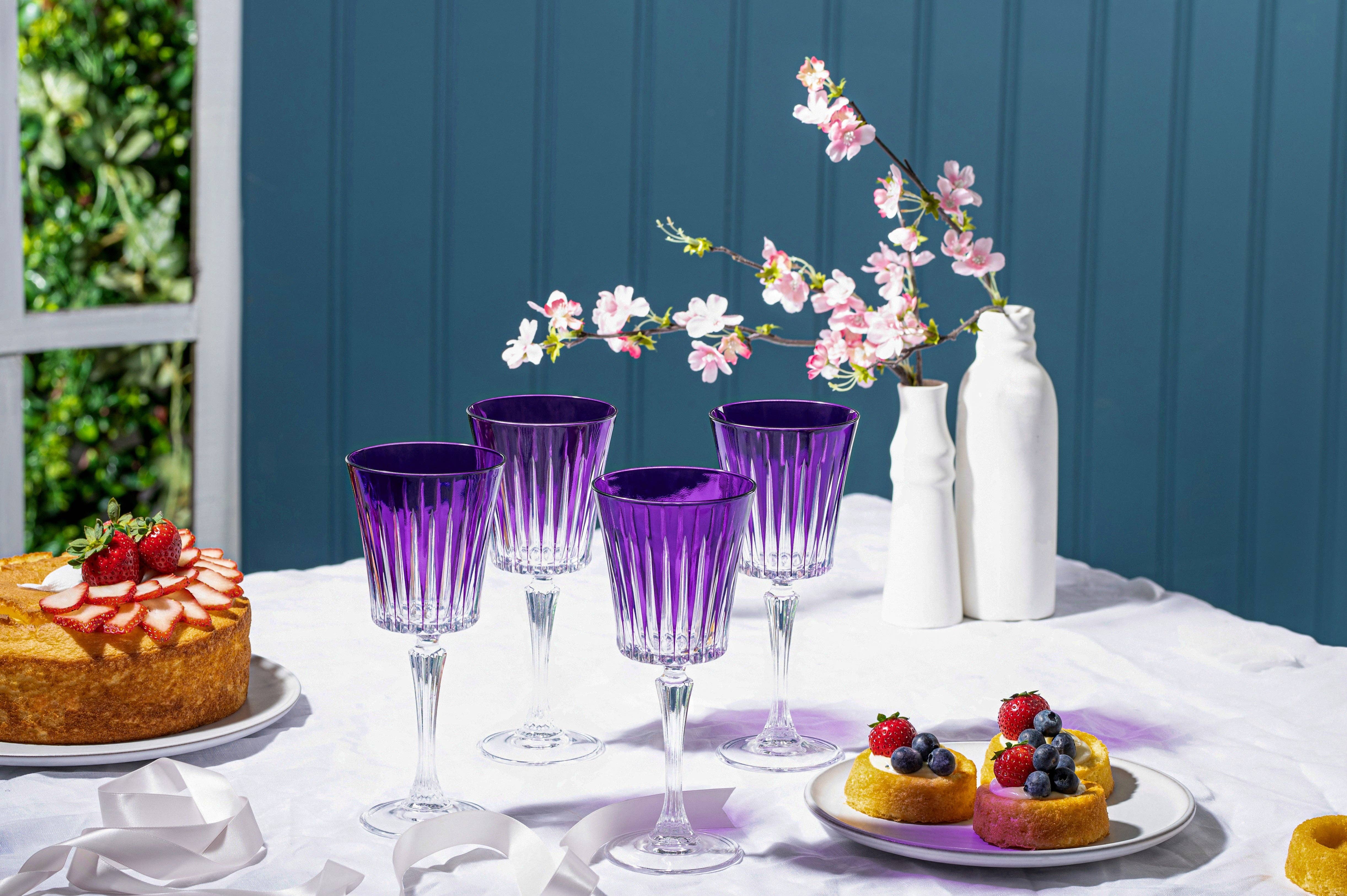 Barski - Wholesale Wijnglas - Onyx wit wijnglas paars, 7,5 oz. Set van 64