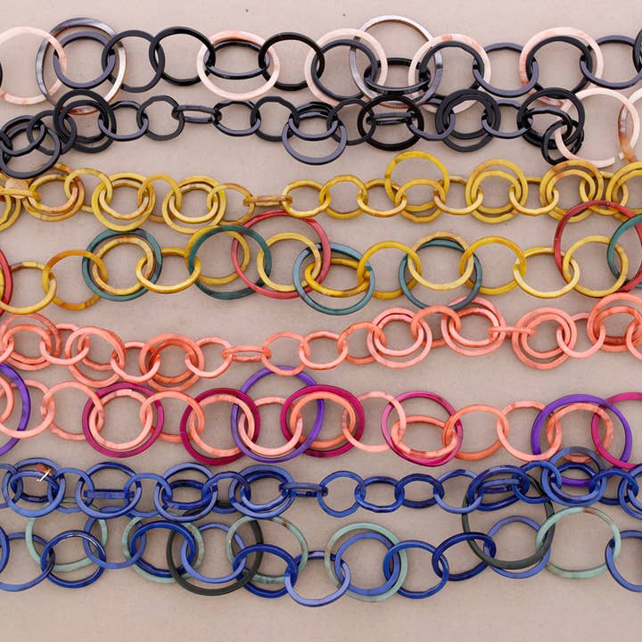 Sonata - Venta al por mayor Collares de cadenas y eslabones - Collar Largo Doble Eslabones Resina4