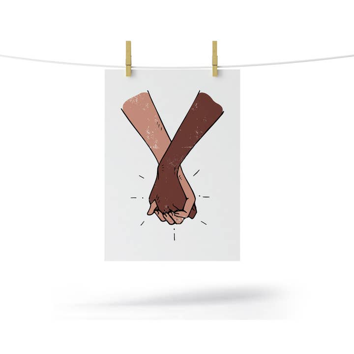 Multi-Racial Hands Holding Print for wholesale by m.ink