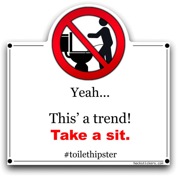 Sit Down series die cut sticker - 3" x 3" for wholesale by HackStickers