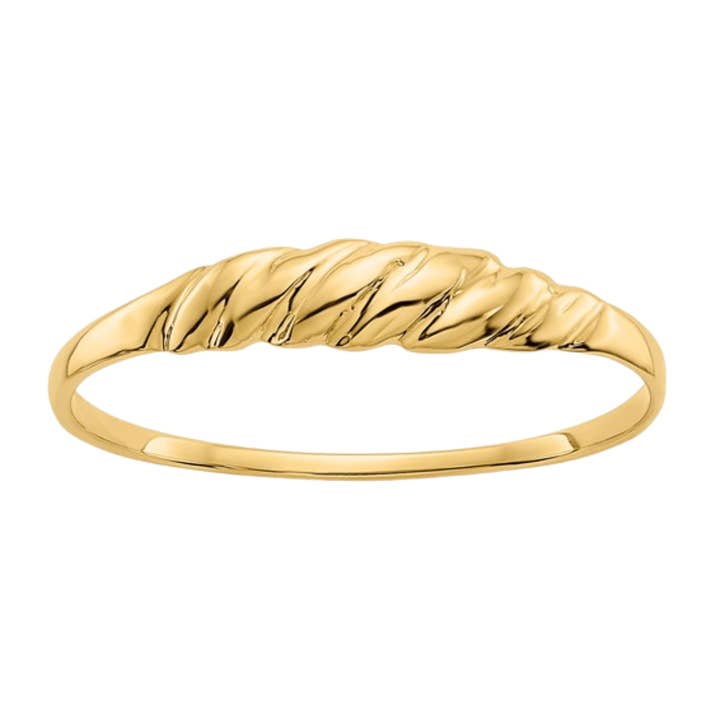 10K Yellow Gold Croissant Fashion Domed Chunky Ring for wholesale by FCJ Jewelry LLC