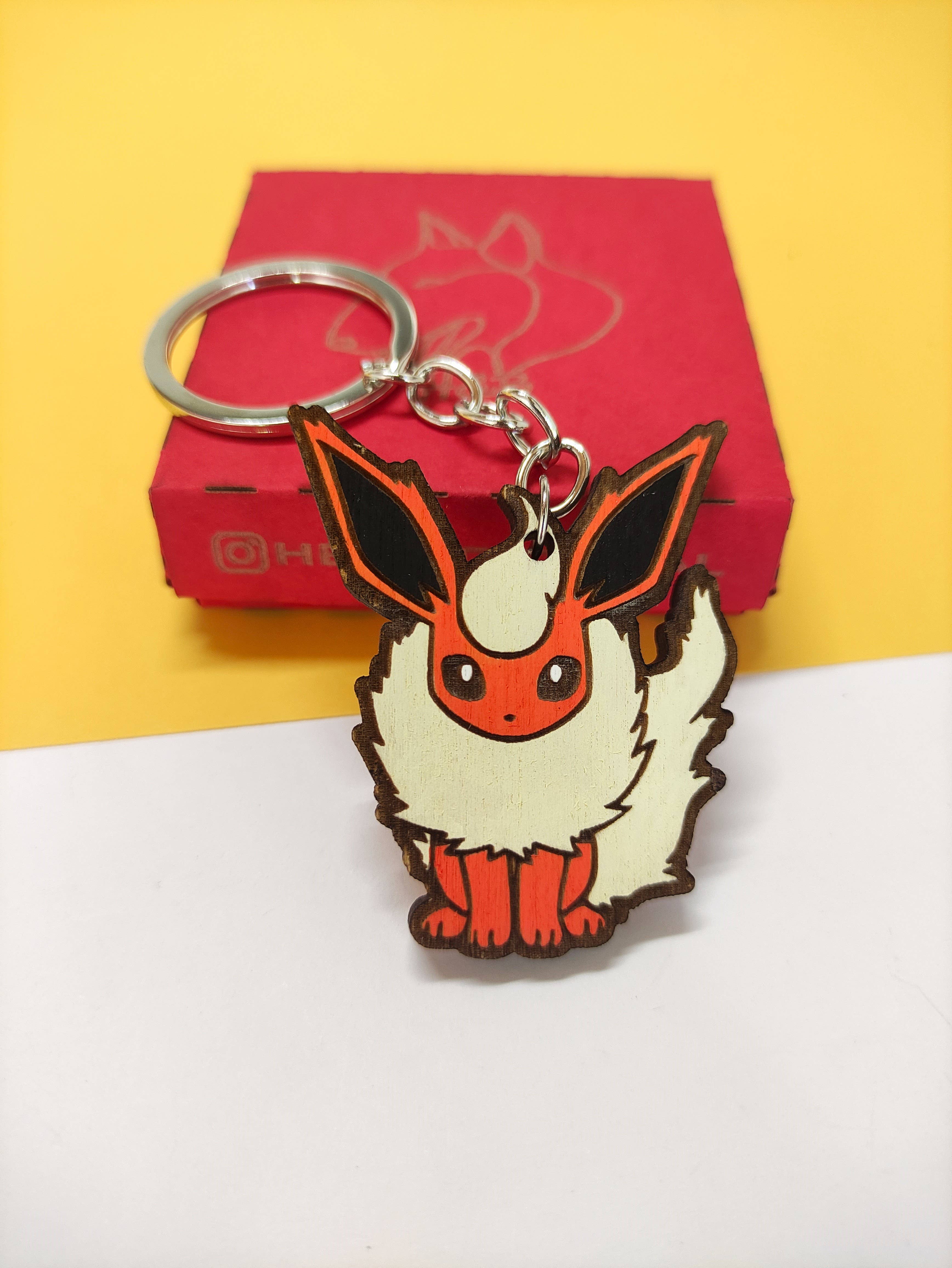 Herbs&Belles - Wholesale Keychain - Unisex - Wooden Eevee Evolutions Pokémon Keychain, Custom Geek Anime4