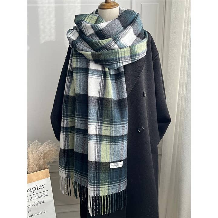 ShieldChic - Wholesale Scarf – Women's - Plaid Fringe Shawl Scarf
