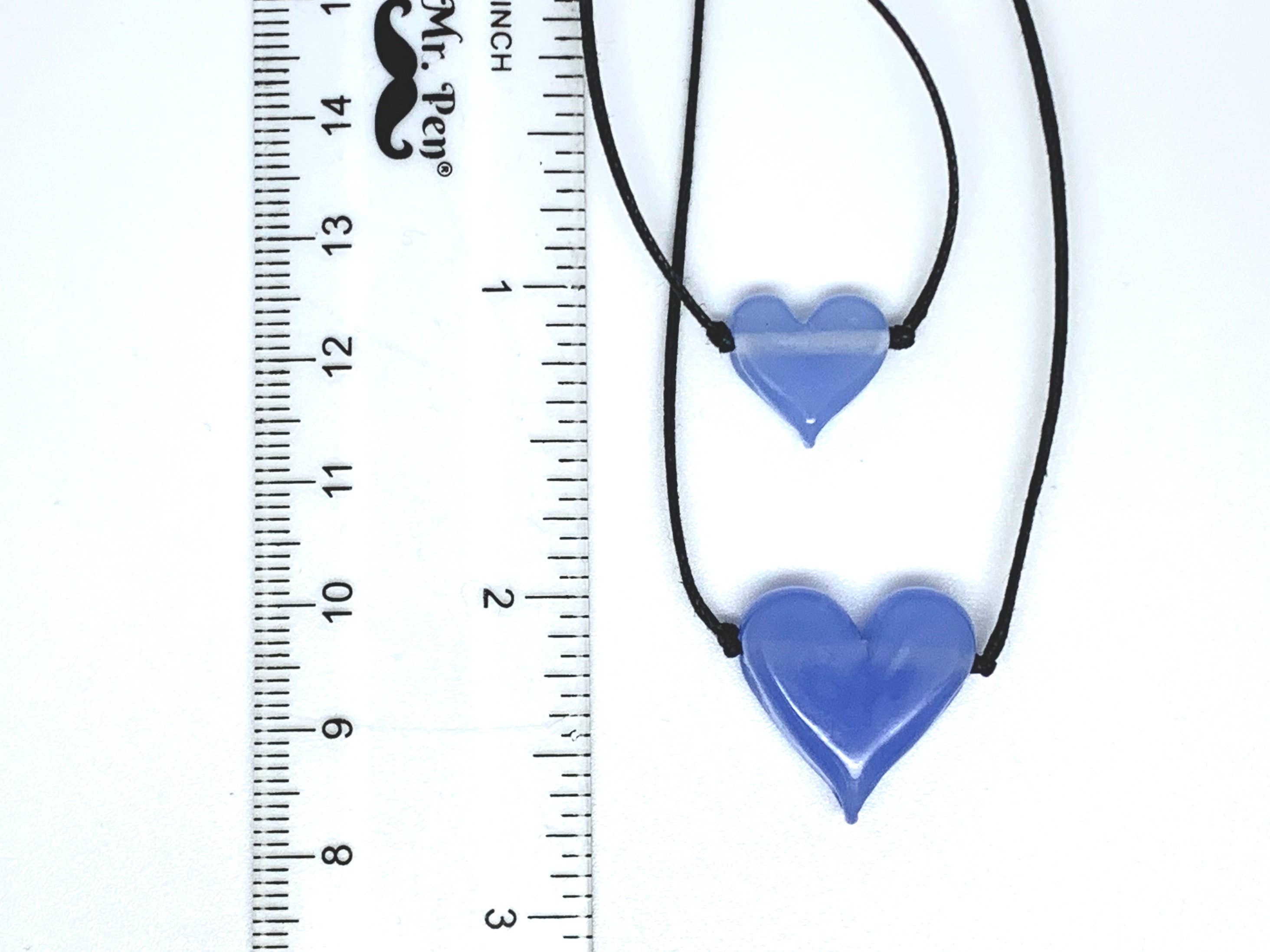 Ironwood Glassworks - Wholesale Pendant/Charm Necklace - Black + Purple Rose Flameworked Glass Heart Necklace3