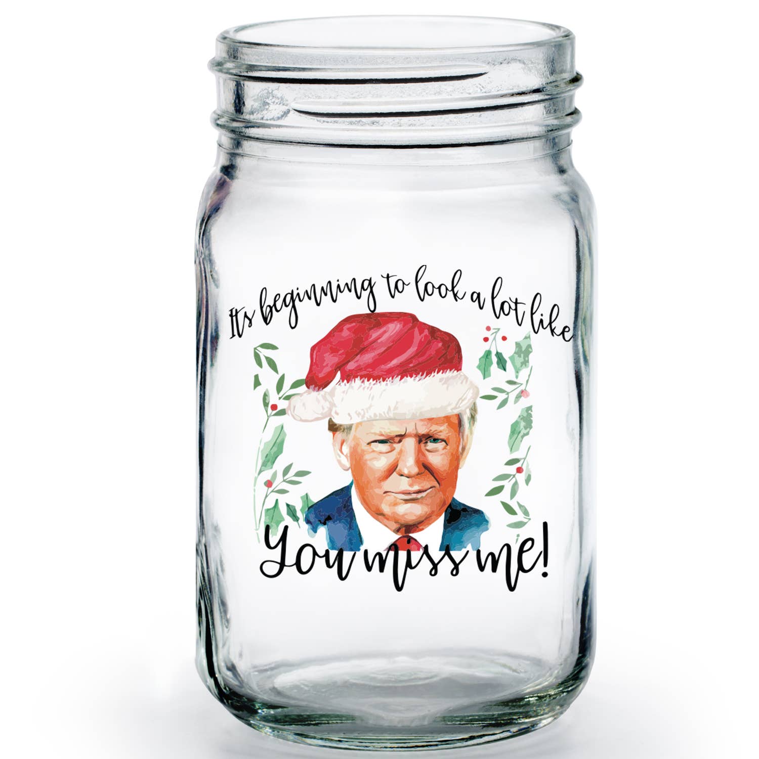 Patriot's Cave - Wholesale Cocktail/Liquor Glass - Trump Santa Hat - Christmas Whiskey Glass3
