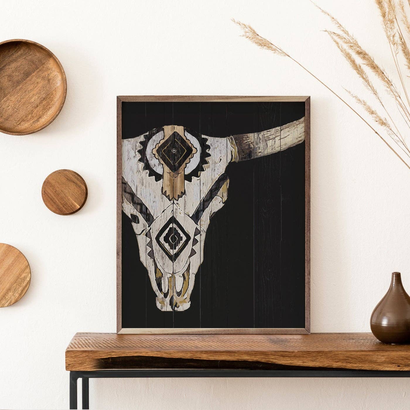 Kendrick Home - Wholesale Sign - Tribal Longhorn Skull Black3