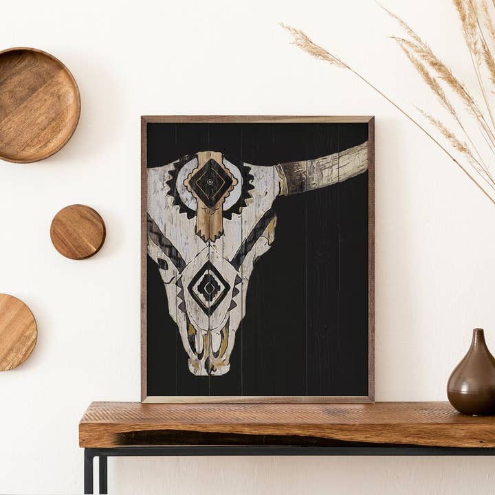 Kendrick Home - Wholesale Sign - Tribal Longhorn Skull Black3