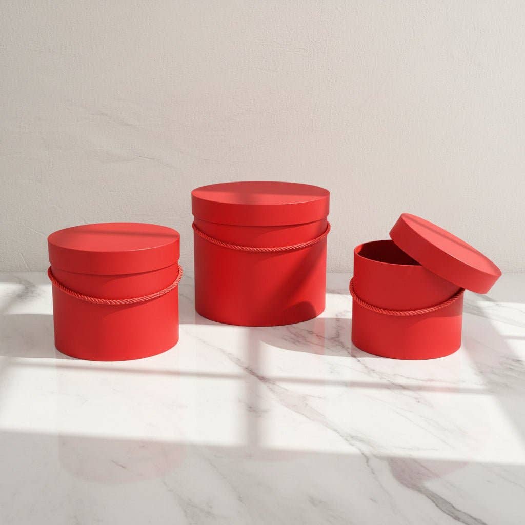 Elegant Design Supply - Wholesale Gift Box - Basic Round Flower Hat Box with Lid - Various Colors and Sizes - For Luxury Flower / Gift / Chocolate Strawberries Arrangements5