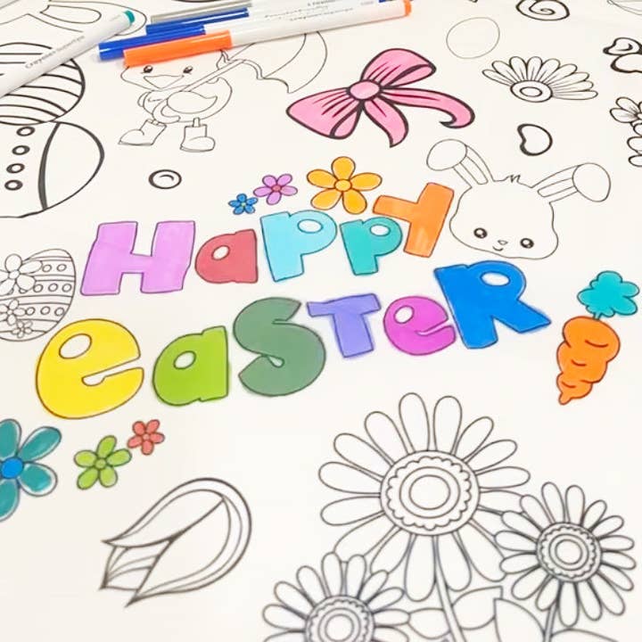 Artistic Chaos Ink | Easter Washable Coloring Tablecloth for wholesale by Artistic Chaos Ink