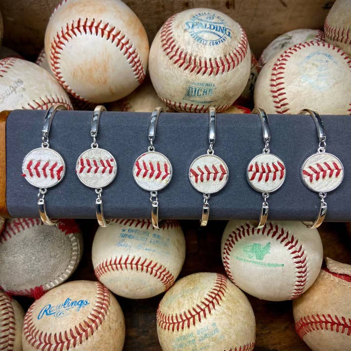 Baseball Seams Co. - Wholesale Charm/Dangle Bracelet - Silver Baseball Seam Bracelet