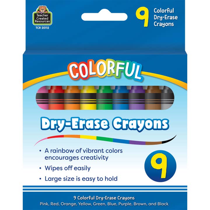 Teacher Created Resources - Wholesale Crayons - Kids & Baby - Colorful Dry-Erase Crayons