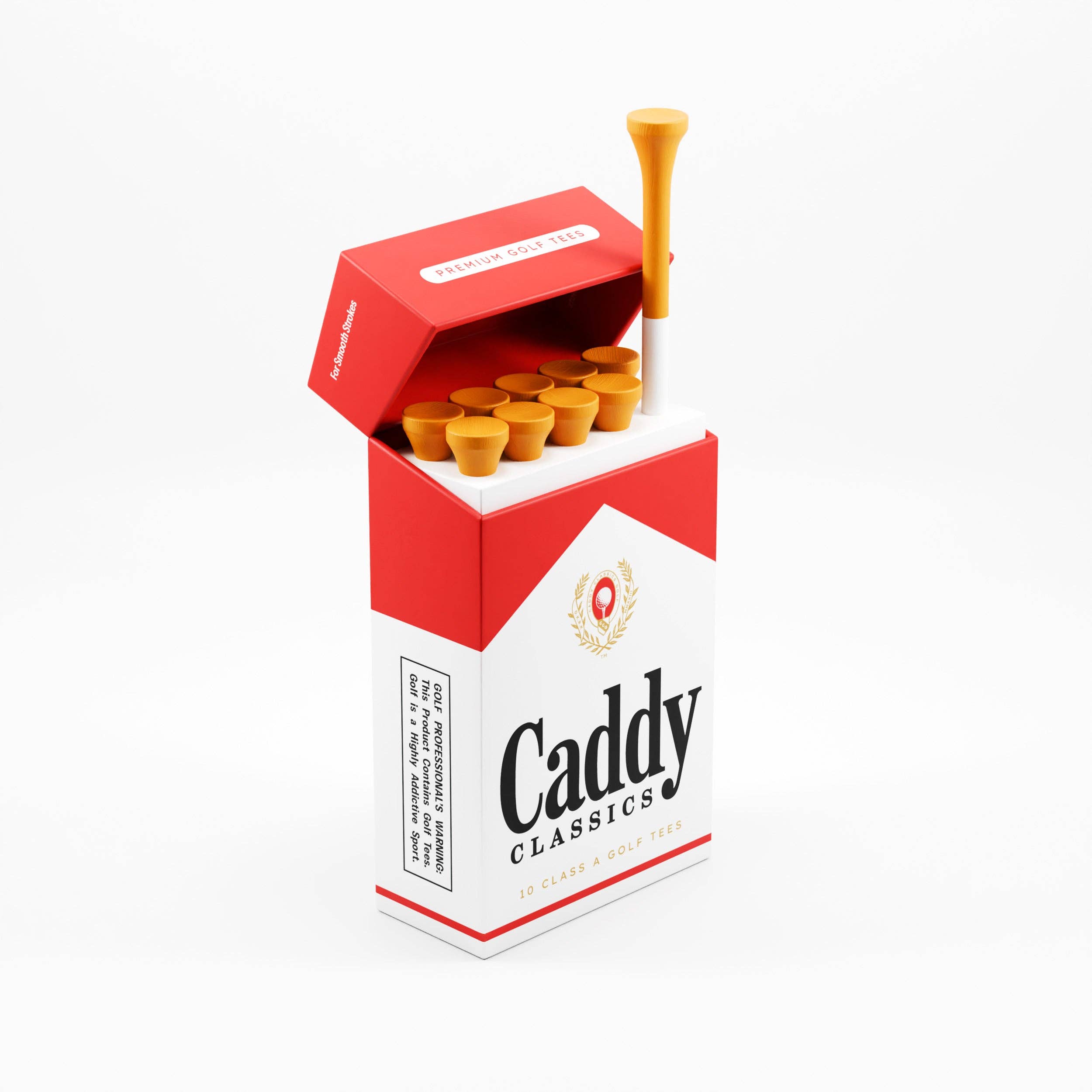 Caddy Classics - Wholesale Sporting Accessories - Royal Reds | Golf Tee Holder + 10 Bamboo 2¾ Inch Tees1