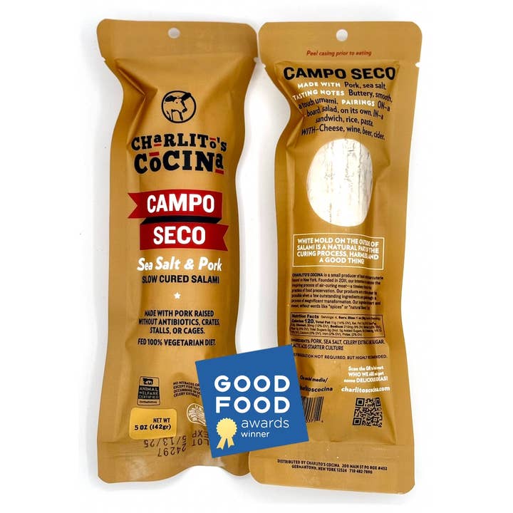 Charlito's Cocina - Wholesale Salami - Campo Seco - Slow Cured Sea Salt & Pork Salami