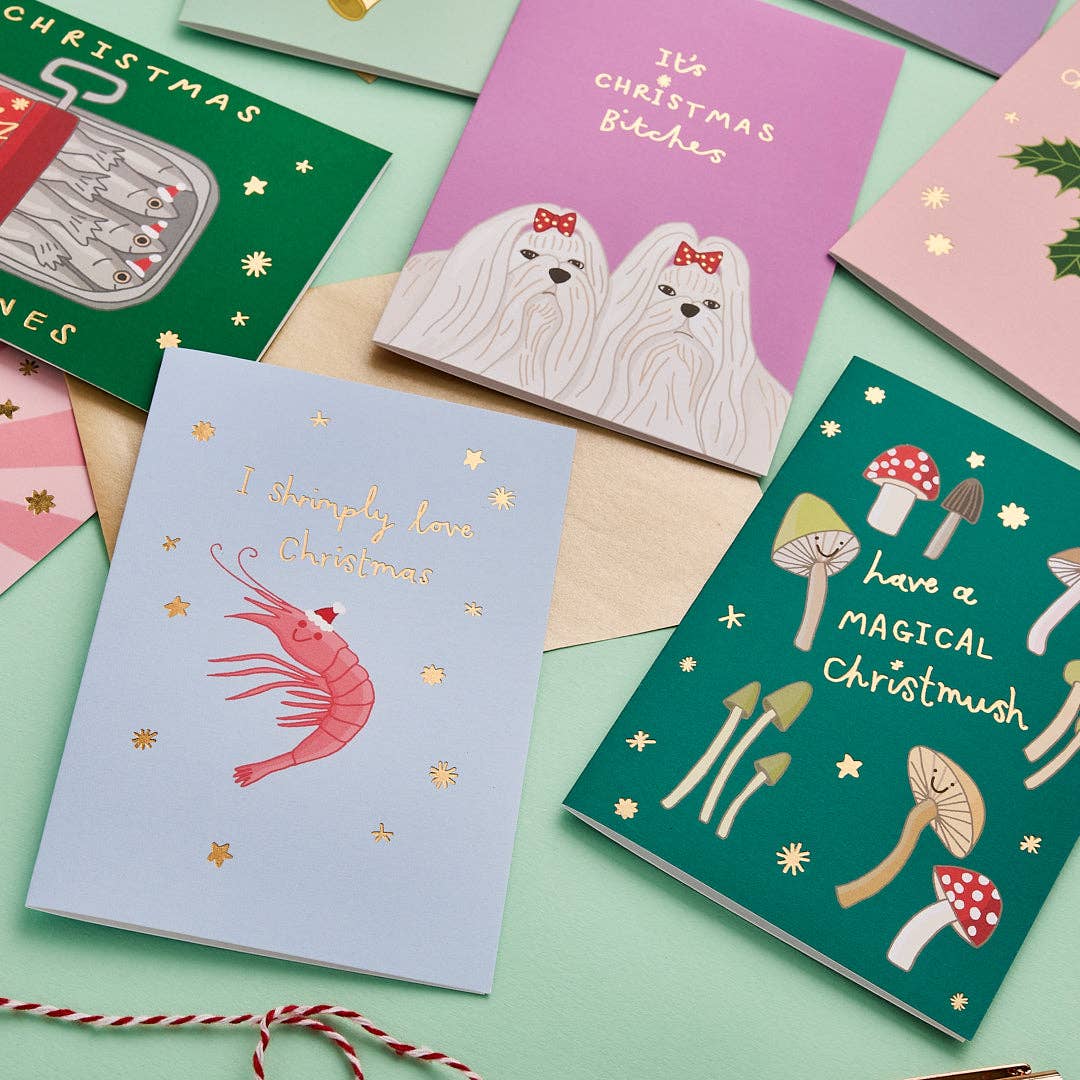 You've Got Pen On Your Face - Wholesale Christmas Card - Shrimp Christmas Card | Funny Christmas Card | Gold Foil2