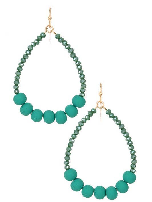 PENDIENTE COLGANTE DE LÁGRIMA CON CUENTAS DE ARCILLA para venta al por mayor de Andrea Bijoux