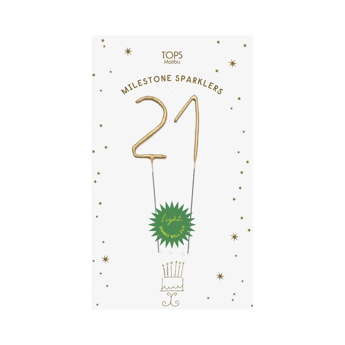 TOPS Malibu – wholesale Tomtebloss – Mini 4" Gold Milestone Number Sparkler Wands - Anpassat alternativ2