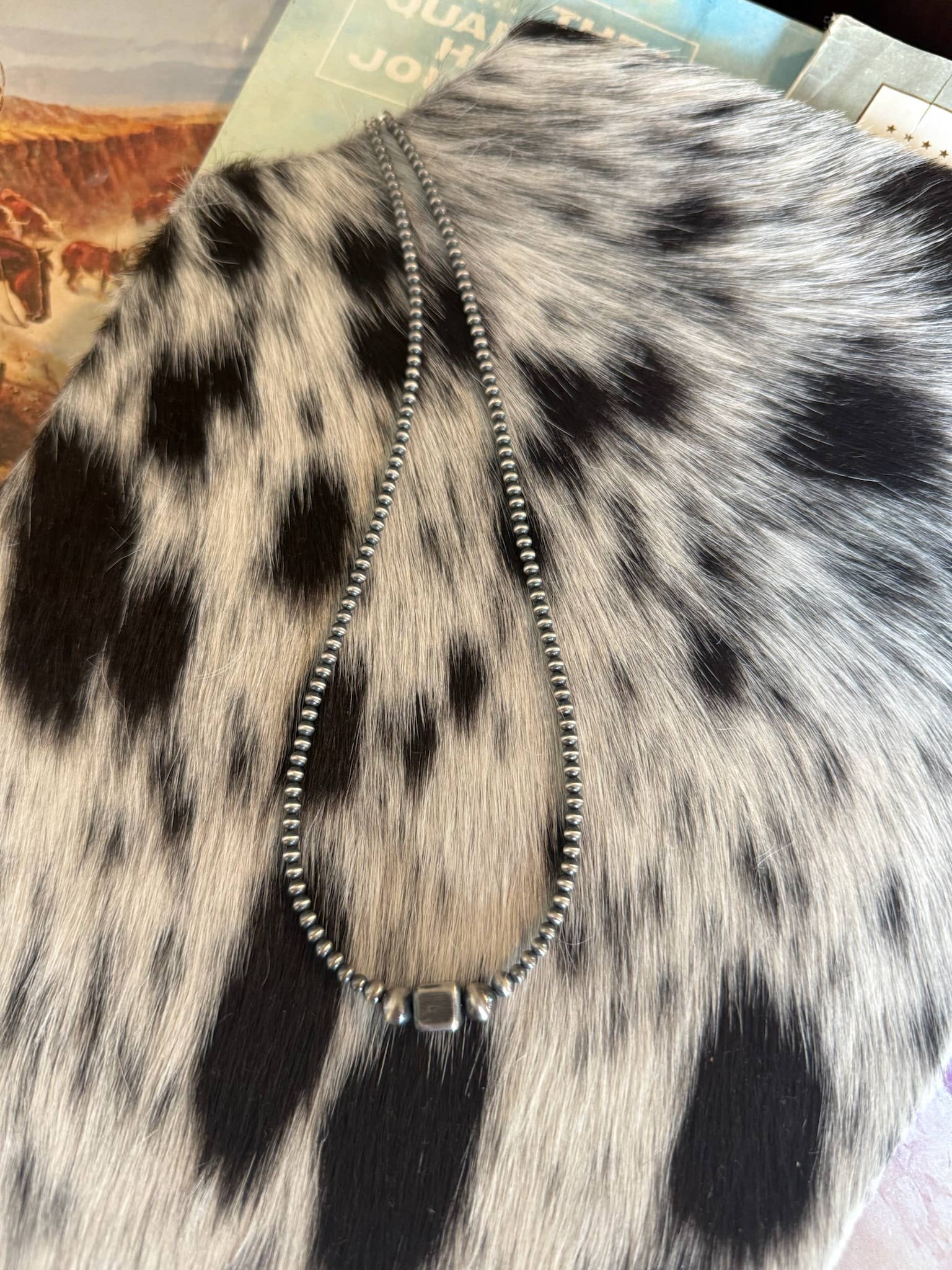 Z Bars Jewelry - Wholesale Link & Chain Necklace - #075 Sterling Square Bead with Sterling Pearls0