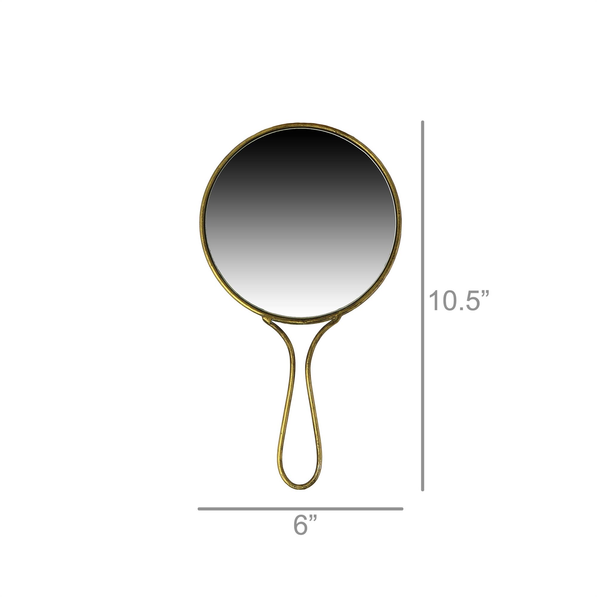 HomArt - Wholesale Vanity Mirror - Lena Hand Mirror, Brass - Round - Brass1