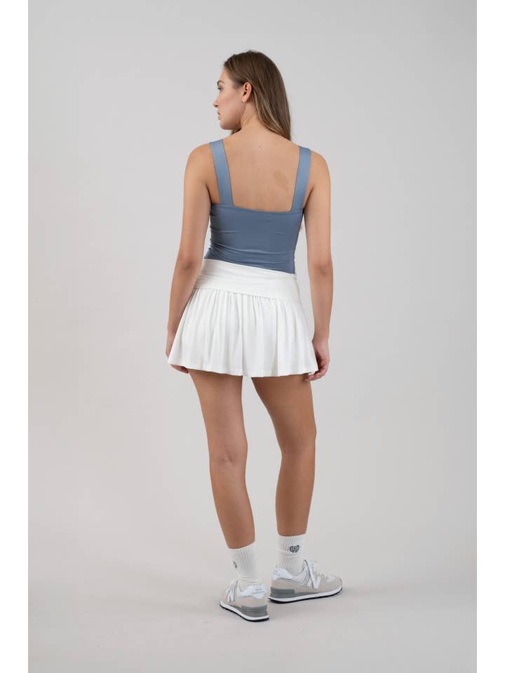 The Workshop Studio - Wholesale Skirt - Women's - WIDE WAISTBAND TENNIS MINI SKIRT WITH SHORTS