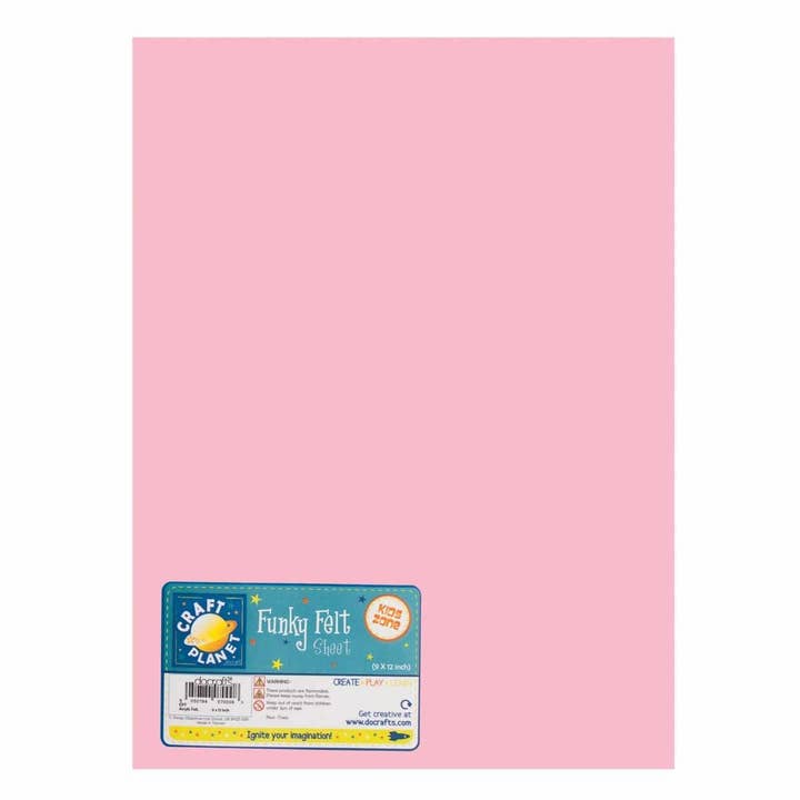 West Design Products - Wholesale Craft Supplies - Craft Planet 9 x 12" Acrylic Felt, Pink, Craft Felt Sheets