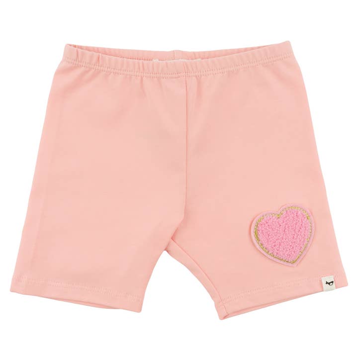 Åh baby! Jersey Biker Shorts - Hjerte Patch - Lys Pink for engroshandel hos oh baby!