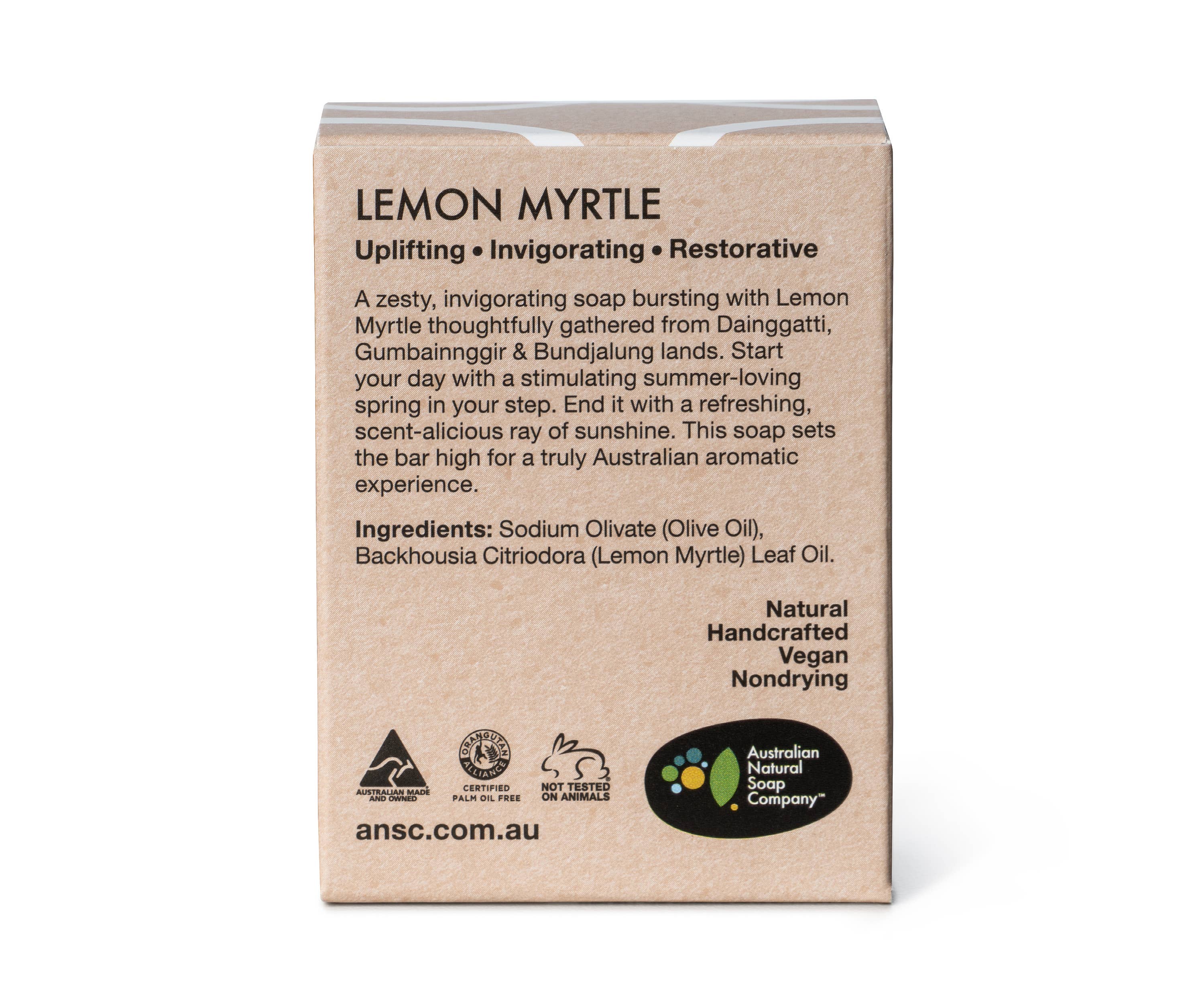 Australian Natural Soap Company - Wholesale Bar Soap - Lemon Myrtle Hand & Body Soap 100g | Australian Natural Soap2