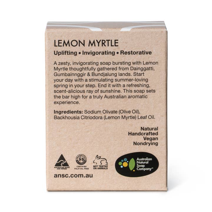 Australian Natural Soap Company - Wholesale Bar Soap - Lemon Myrtle Hand & Body Soap 100g | Australian Natural Soap2