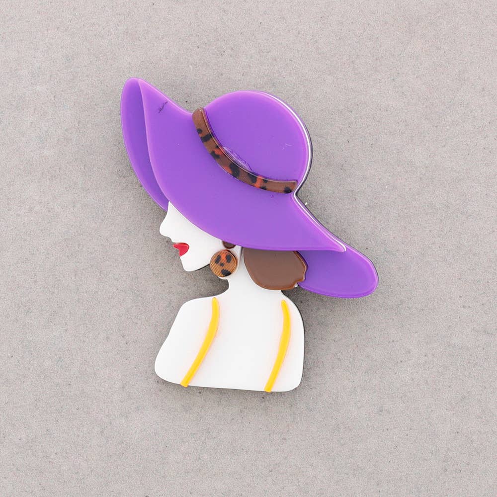 Sonata - Wholesale Brooch - Resin Girl Hat Brooch2