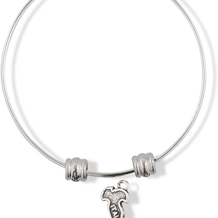 Dave The Bunny - Vendita all'ingrosso Braccialetto con ciondolo/pendente - Bracciale rigido EPJ, braccialetto italiano con mappa, regalo per donna, uomo, italiano, paese, regali, accessori per cuori