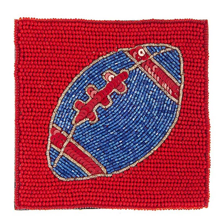 Sensibling Corp. – Großhandel Untersetzer – Game Day Fußball-Untersetzer mit Paillettenperlen3