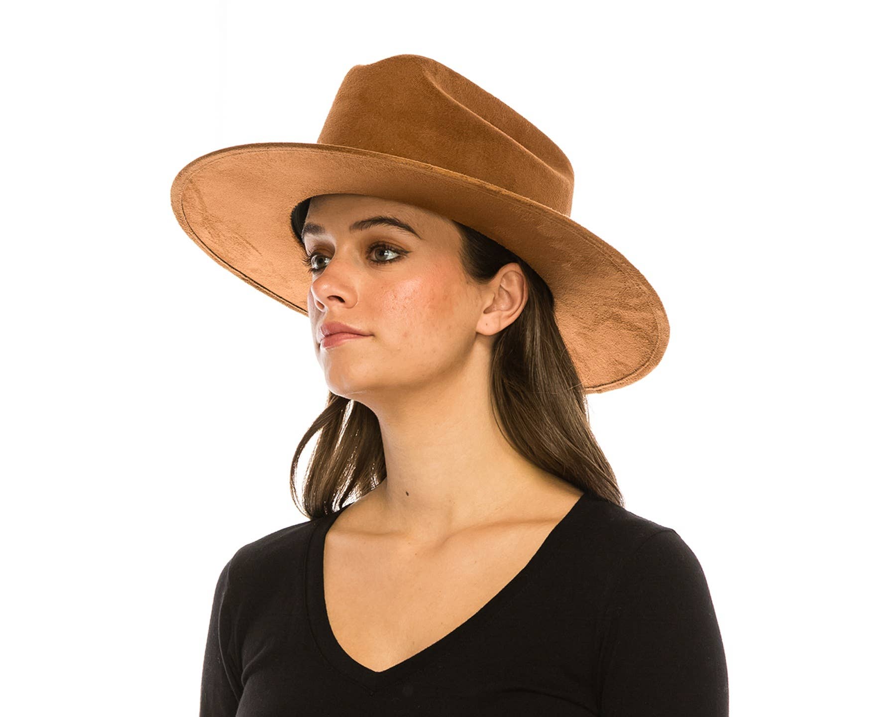 DNMC - Wholesale Fedora - Women's - Flat Brim Western Rancher Hat - Premium Vegan Suede9