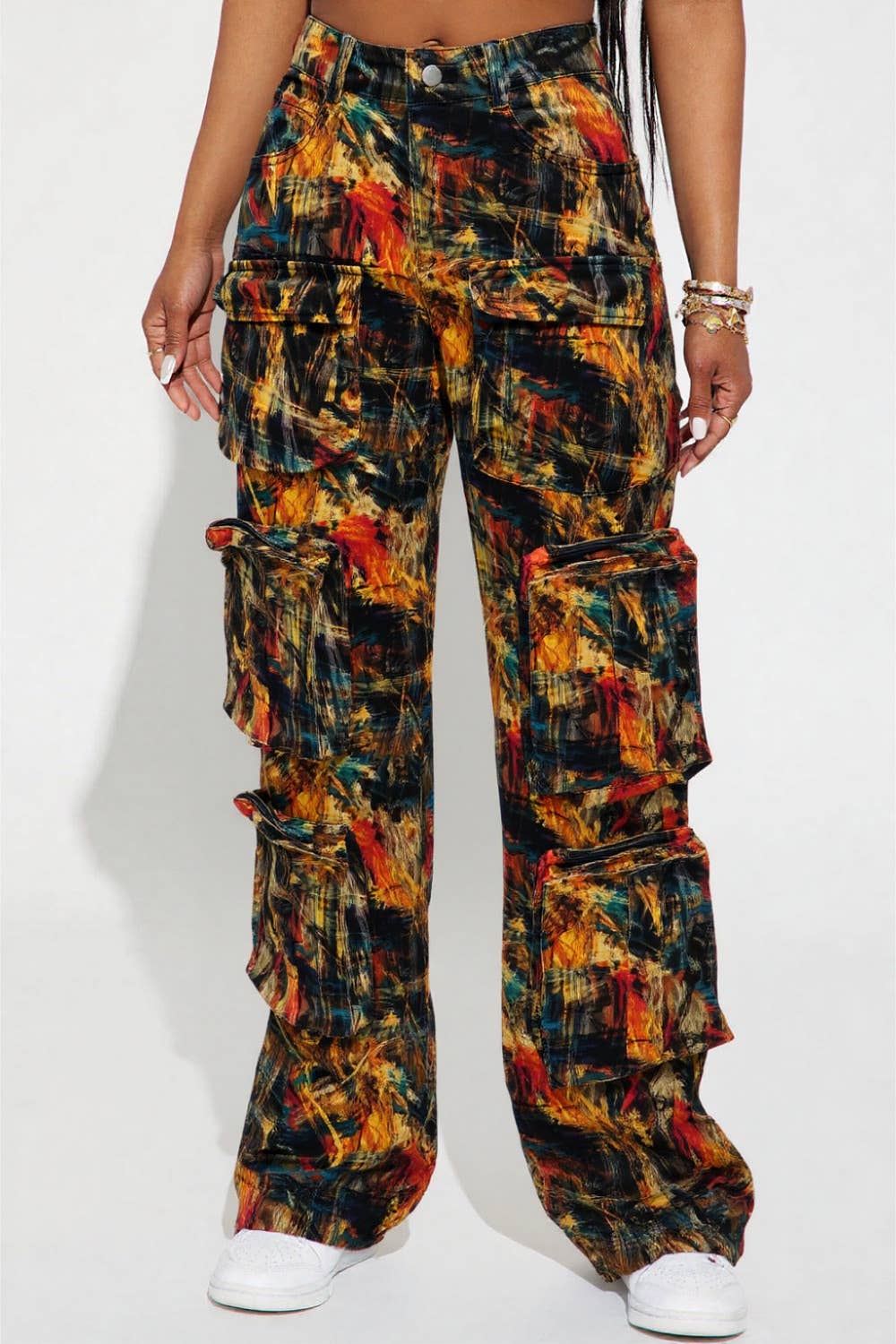 5besties inc - Wholesale Jeans - Women's - TIE DYE PRINT UTILITY CARGO JEANS9