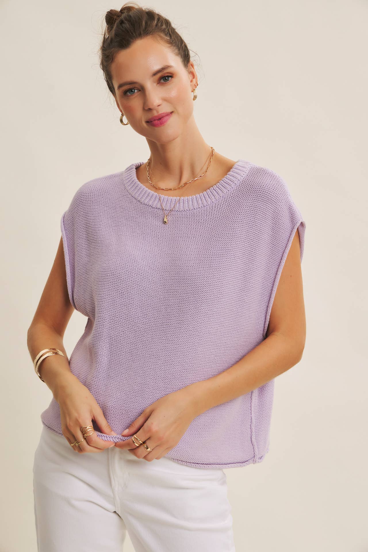 in february – Großhandel Strickpullover – Damen – Locker sitzendes Sweater-Weste mit sichtbaren Nähten31