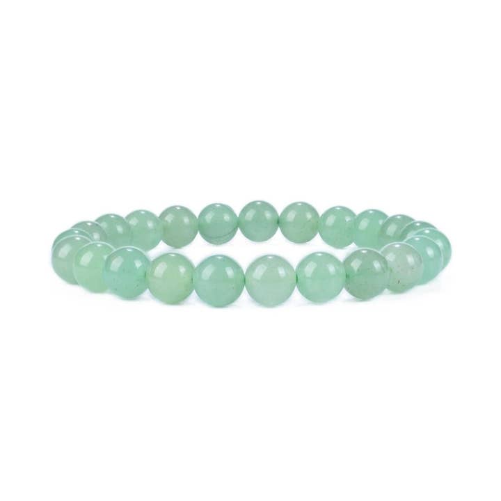 Crystal Bracelet - 8mm Green Aventurine, pack of 5 for wholesale by Earths Elements Wholesale