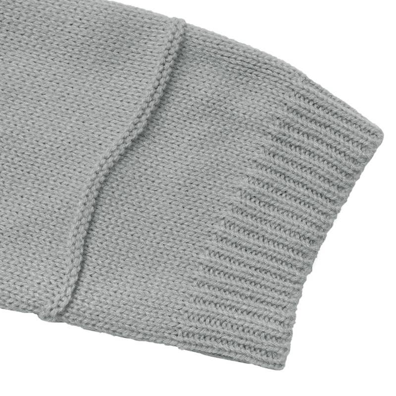 GREY Casual style loose V-neck solid color sweater for wholesale on Faire8