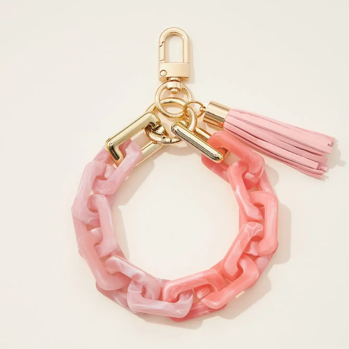 Lilla Haven – wholesale Keychain – Women's – Two Tone Mixed Resin Chain Keychains with Tassel2