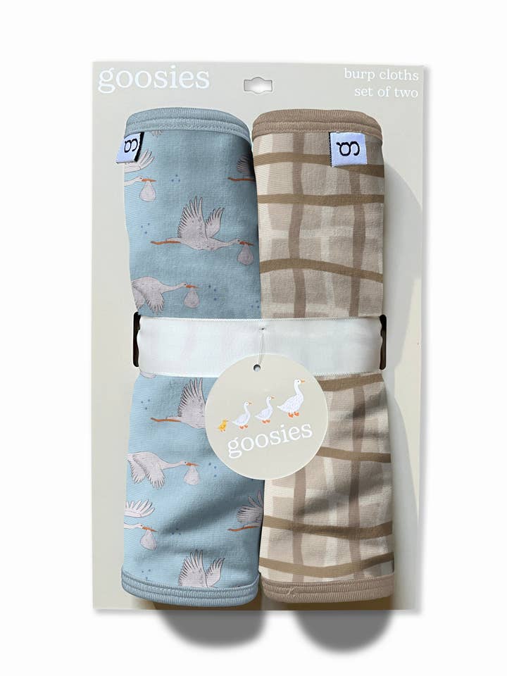 Conjunto de Panos de Boca - Cegonhas Azul Bebé Menino por atacado de Goosies