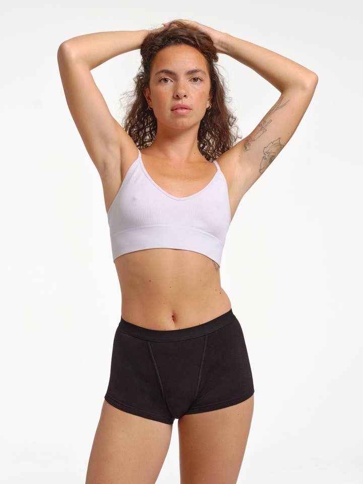 Boxer menstrual negro para venta al por mayor de Moodz
