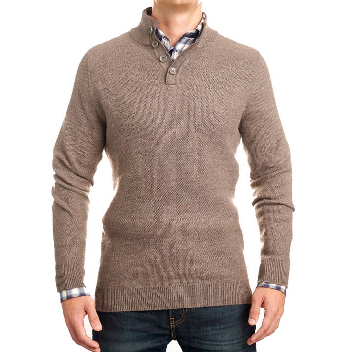 Pescoço simulado marrom claro por atacado de Jeremy Argyle