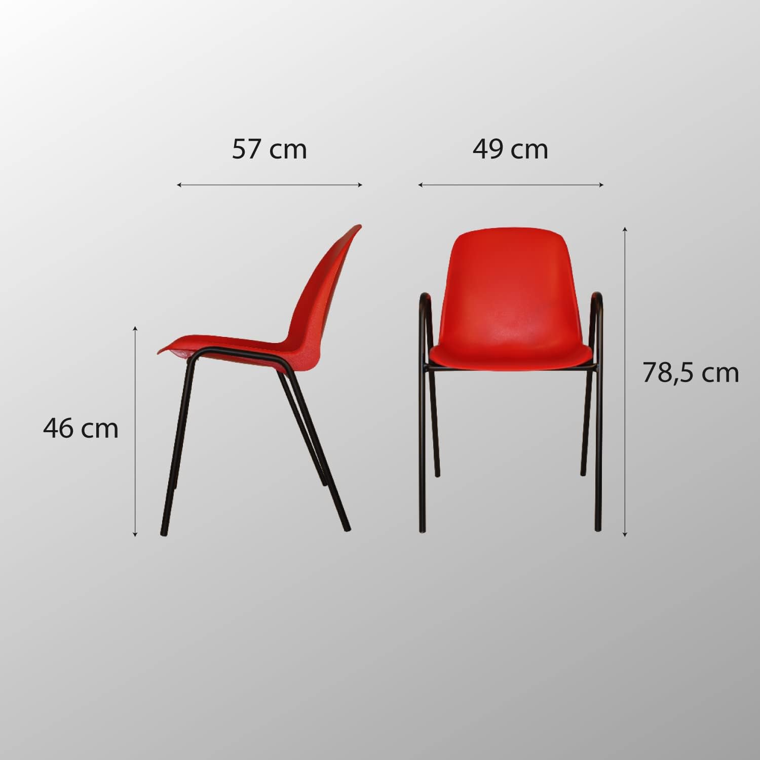 MEDEL OFFICE - Wholesale Stoel - MEDEL OFFICE stoel van plastic en metaal voor wachtruimtes2