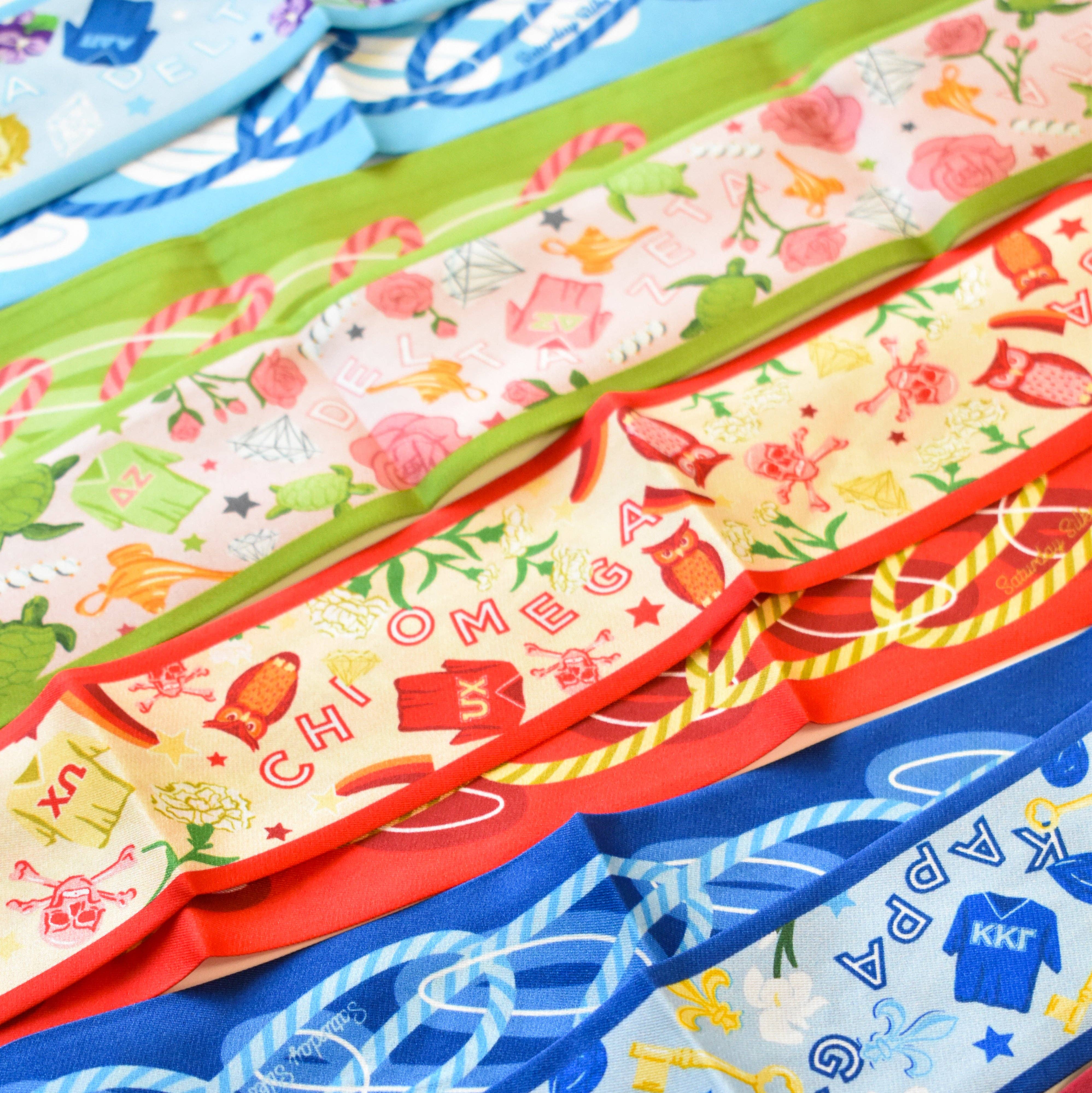 Saturday Silks - Wholesale Scarf - Women's - Chi Omega Skinny Scarf1