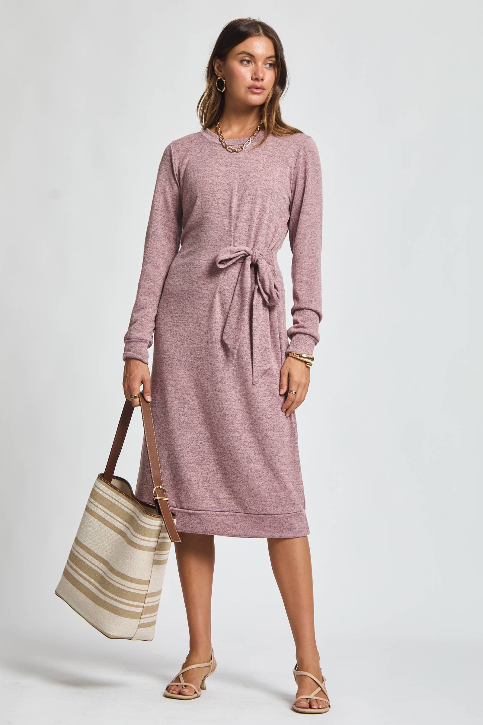 Dear Scarlett - Wholesale Dress - Women's - Hacci Knit Tunic Dress TRV-TIMELESS10