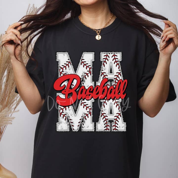 BASEBALL MAMMA TEE för wholesale av Wild+Crazy Tees and More