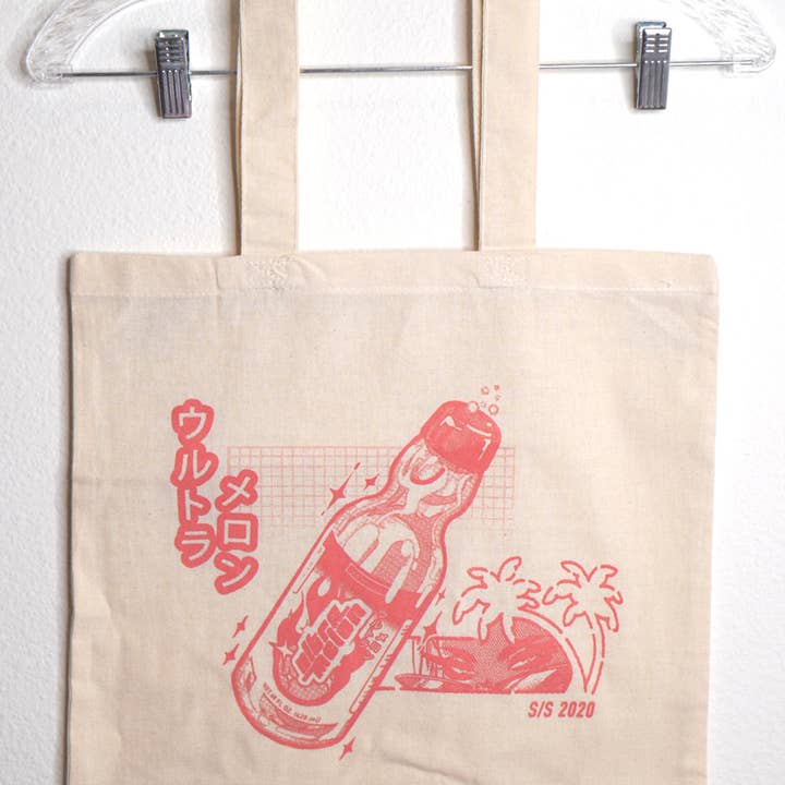 ULTRAMELON Flavored Ramune Soda Canvas Tote for wholesale by Ultra Melon