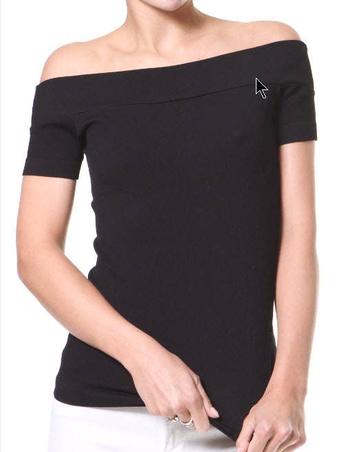 #A00496 Kurzärmliges, schulterfreies Top. für den Großhandel von Scala Tops